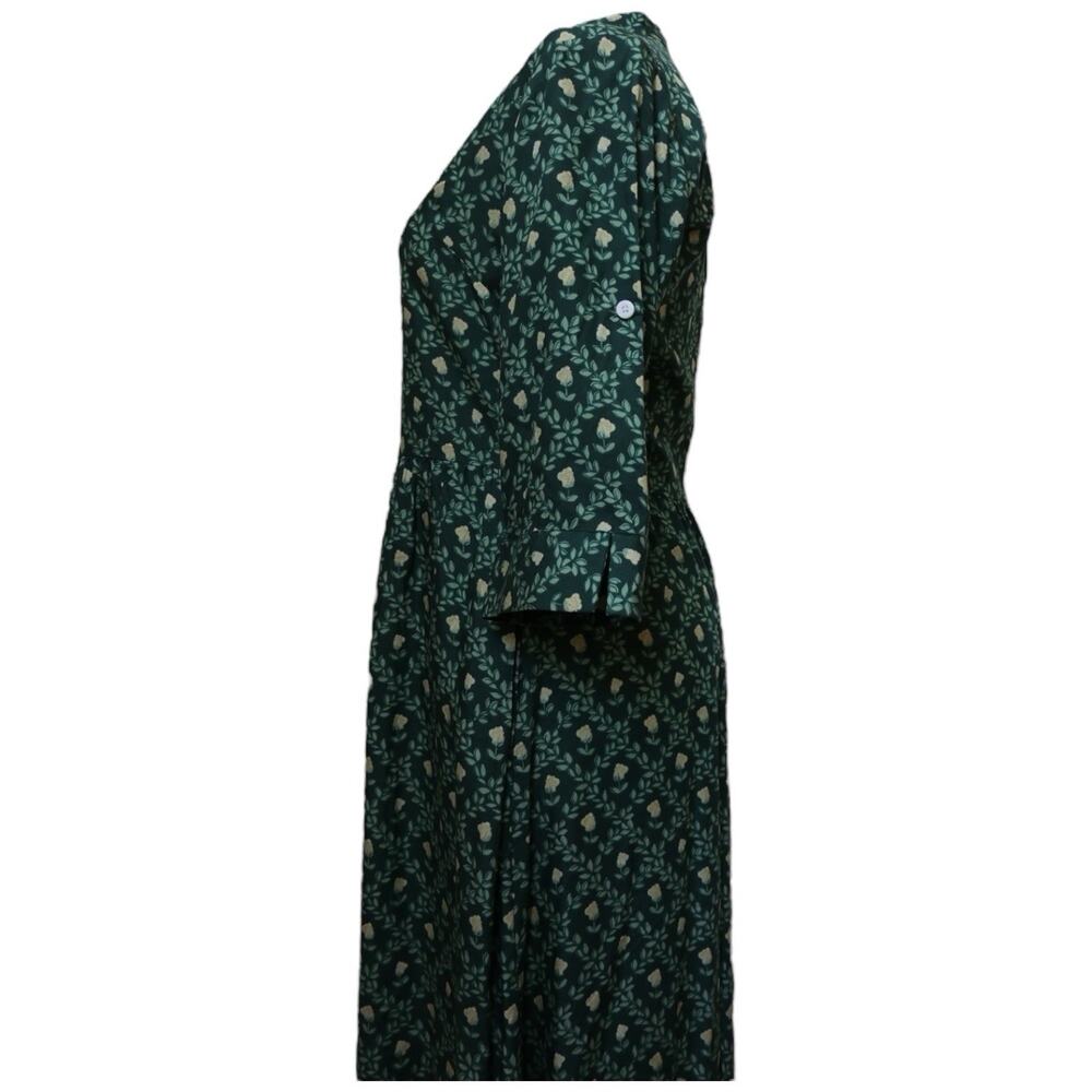 Beau & Ro Green Floral Button Front Midi Dress Size XS - Picture 6 of 12